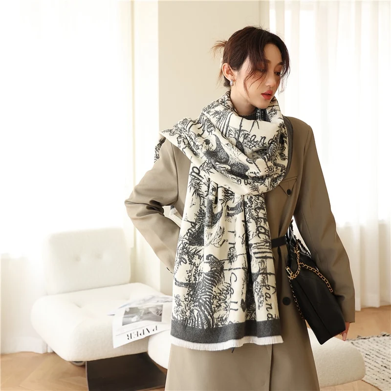 XXL Damen Winterschal Kaschmir Viskose Stola Schlauchschal Halstuch Strickschal Loop NEU