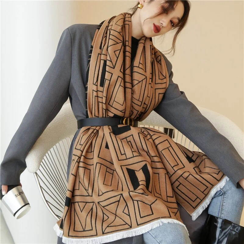 XXL Damen Winterschal Kaschmir Viskose Stola Schlauchschal Halstuch Strickschal Loop NEU