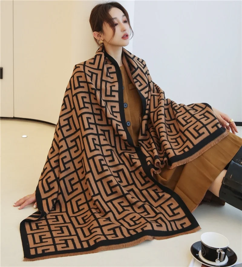 XXL Damen Winterschal Kaschmir Viskose Stola Schlauchschal Halstuch Strickschal Loop NEU