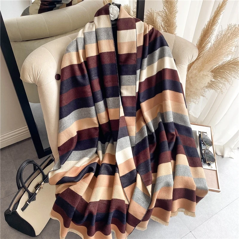 XXL Damen Winterschal Kaschmir Viskose Stola Schlauchschal Halstuch Strickschal Loop NEU