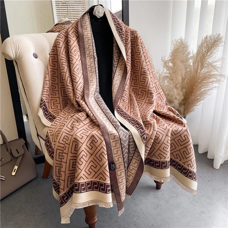 XXL Damen Winterschal Kaschmir Viskose Stola Schlauchschal Halstuch Strickschal Loop NEU