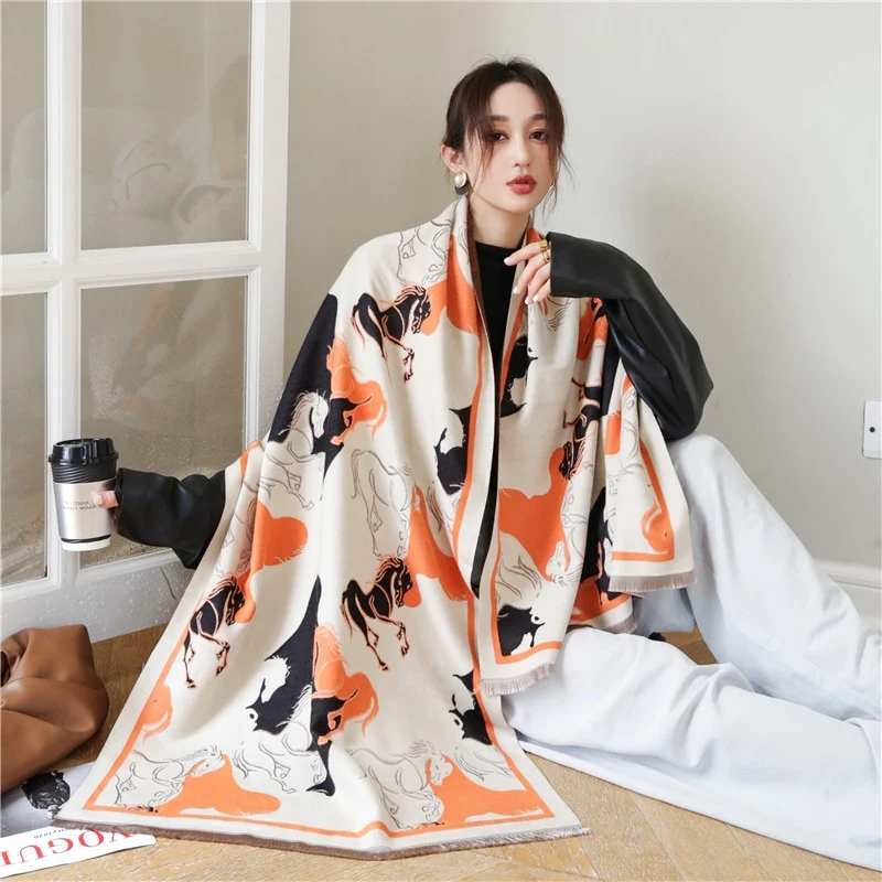 XXL Damen Winterschal Kaschmir Viskose Stola Schlauchschal Halstuch Strickschal Loop NEU