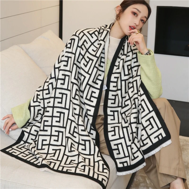 XXL Damen Winterschal Kaschmir Viskose Stola Schlauchschal Halstuch Strickschal Loop NEU