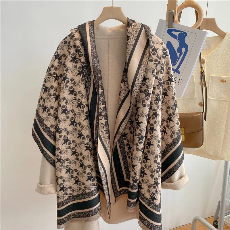 XXL Damen Winterschal Kaschmir Viskose Stola Schlauchschal Halstuch Strickschal Loop NEU