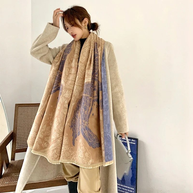 XXL Damen Winterschal Kaschmir Viskose Stola Schlauchschal Halstuch Strickschal Loop NEU