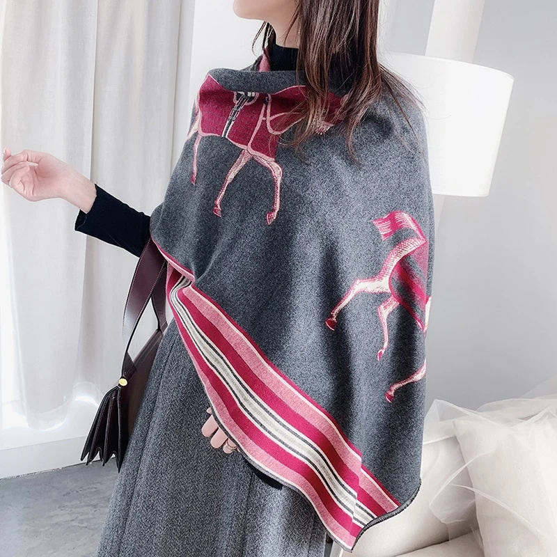 XXL Damen Winterschal Kaschmir Viskose Stola Schlauchschal Halstuch Strickschal Loop NEU