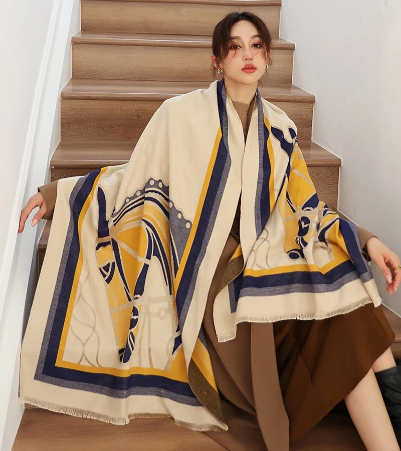 XXL Damen Winterschal Kaschmir Viskose Stola Schlauchschal Halstuch Strickschal Loop NEU