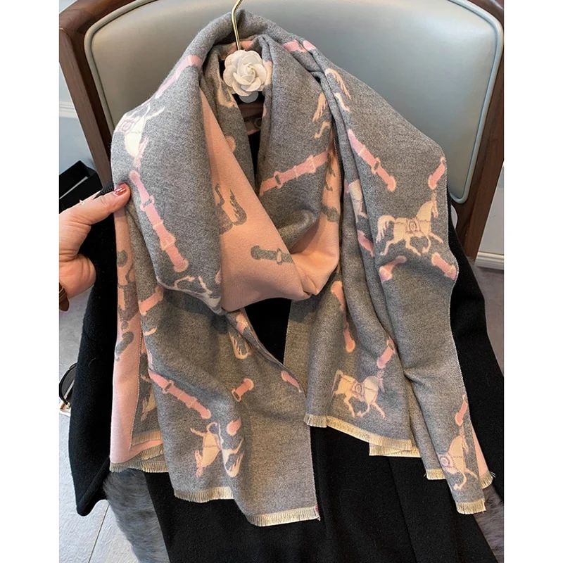 XXL Damen Winterschal Kaschmir Viskose Stola Schlauchschal Halstuch Strickschal Loop NEU