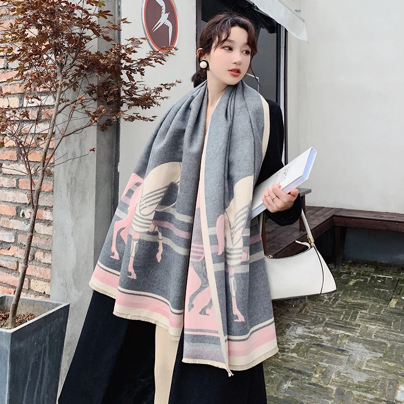 XXL Damen Winterschal Kaschmir Viskose Stola Schlauchschal Halstuch Strickschal Loop NEU