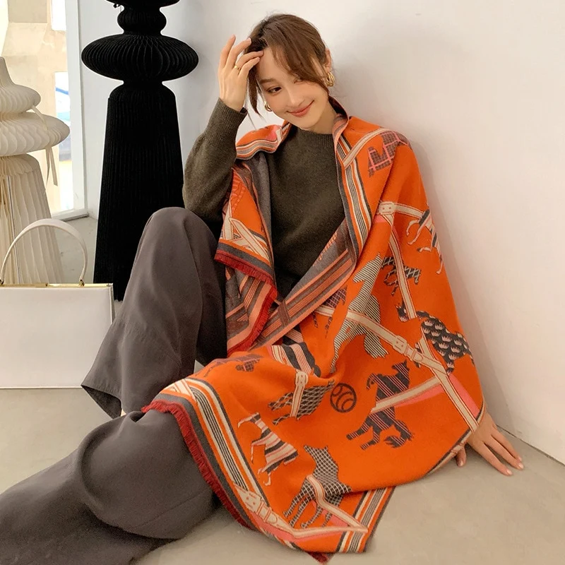 XXL Damen Winterschal Kaschmir Viskose Stola Schlauchschal Halstuch Strickschal Loop NEU