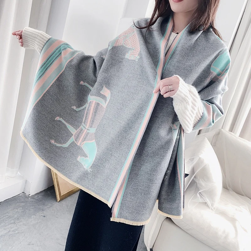 XXL Damen Winterschal Kaschmir Viskose Stola Schlauchschal Halstuch Strickschal Loop NEU