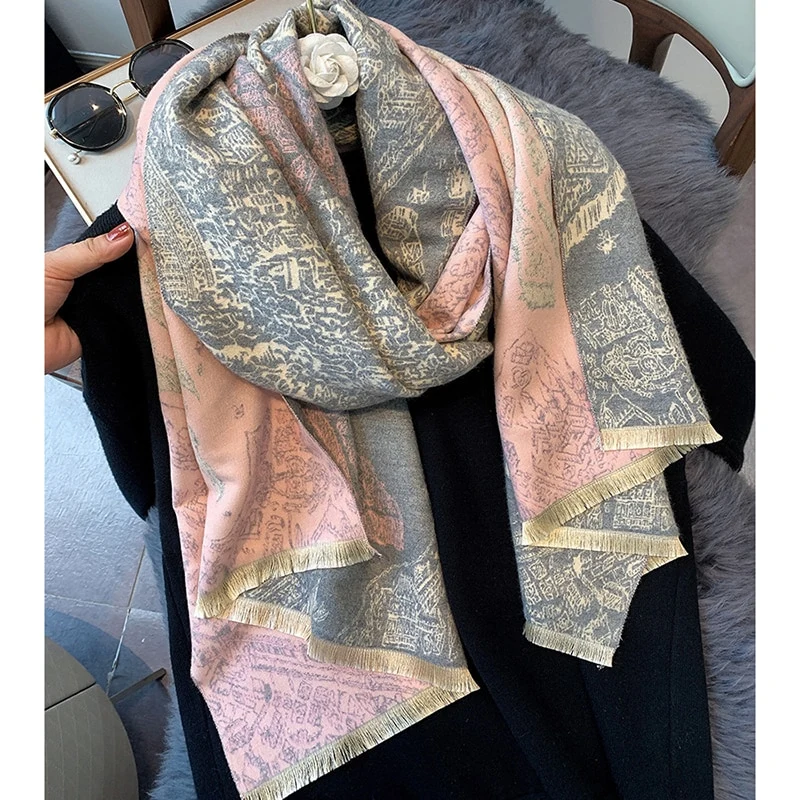 XXL Damen Winterschal Kaschmir Viskose Stola Schlauchschal Halstuch Strickschal Loop NEU
