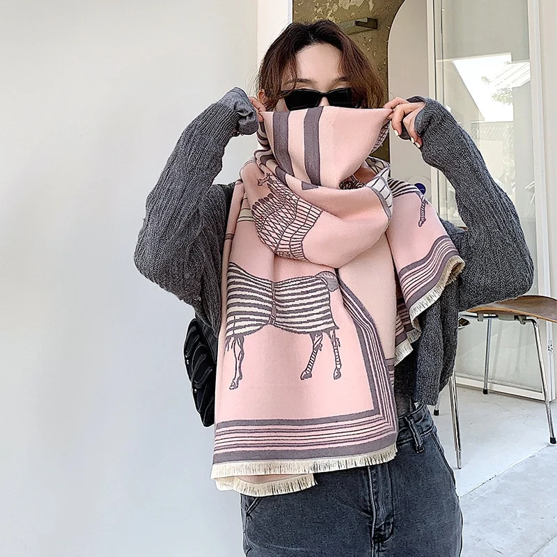 XXL Damen Winterschal Kaschmir Viskose Stola Schlauchschal Halstuch Strickschal Loop NEU