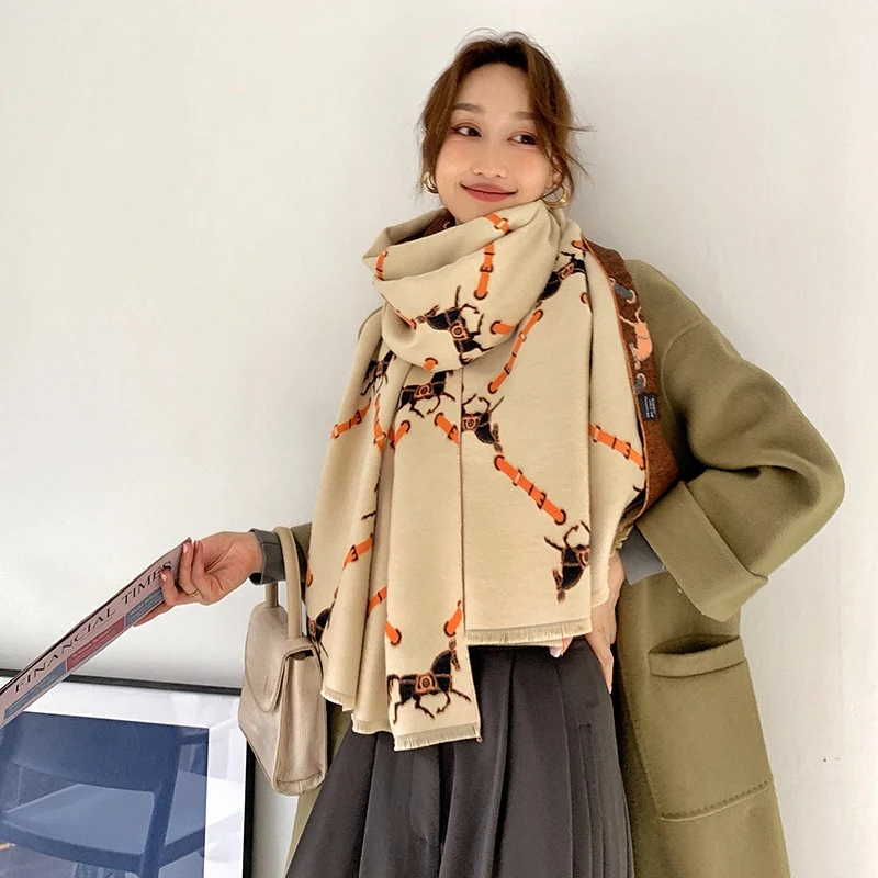 XXL Damen Winterschal Kaschmir Viskose Stola Schlauchschal Halstuch Strickschal Loop NEU