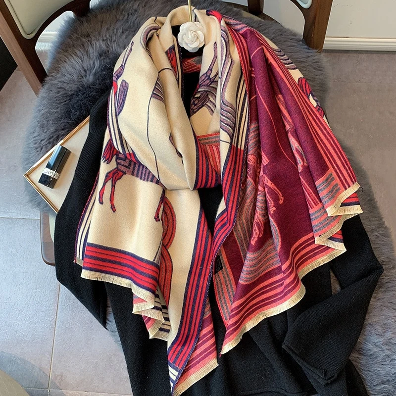 XXL Damen Winterschal Kaschmir Viskose Stola Schlauchschal Halstuch Strickschal Loop NEU