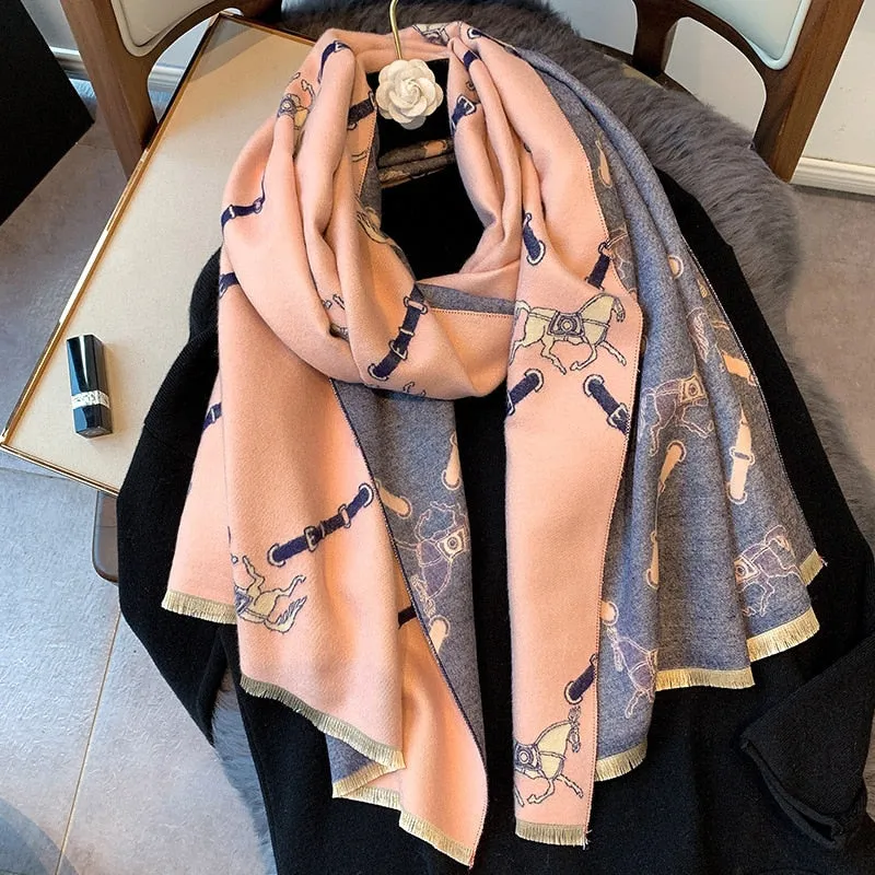 XXL Damen Winterschal Kaschmir Viskose Stola Schlauchschal Halstuch Strickschal Loop NEU