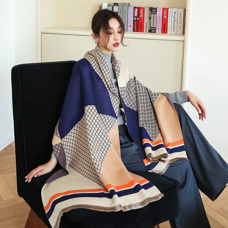 XXL Damen Winterschal Kaschmir Viskose Stola Schlauchschal Halstuch Strickschal Loop NEU