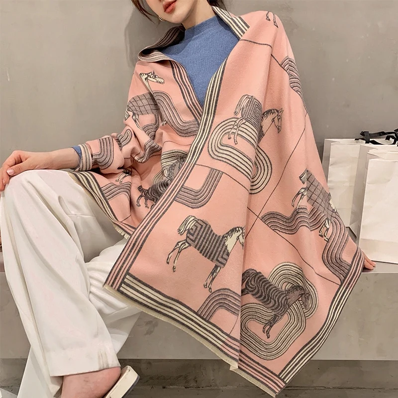 XXL Damen Winterschal Kaschmir Viskose Stola Schlauchschal Halstuch Strickschal Loop NEU