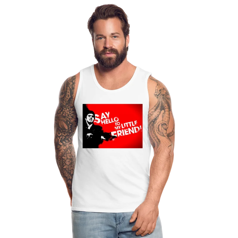 Tanktop T-Shirt SAY HELLO Muskelshirt Achselshirt Sport Basic Herren