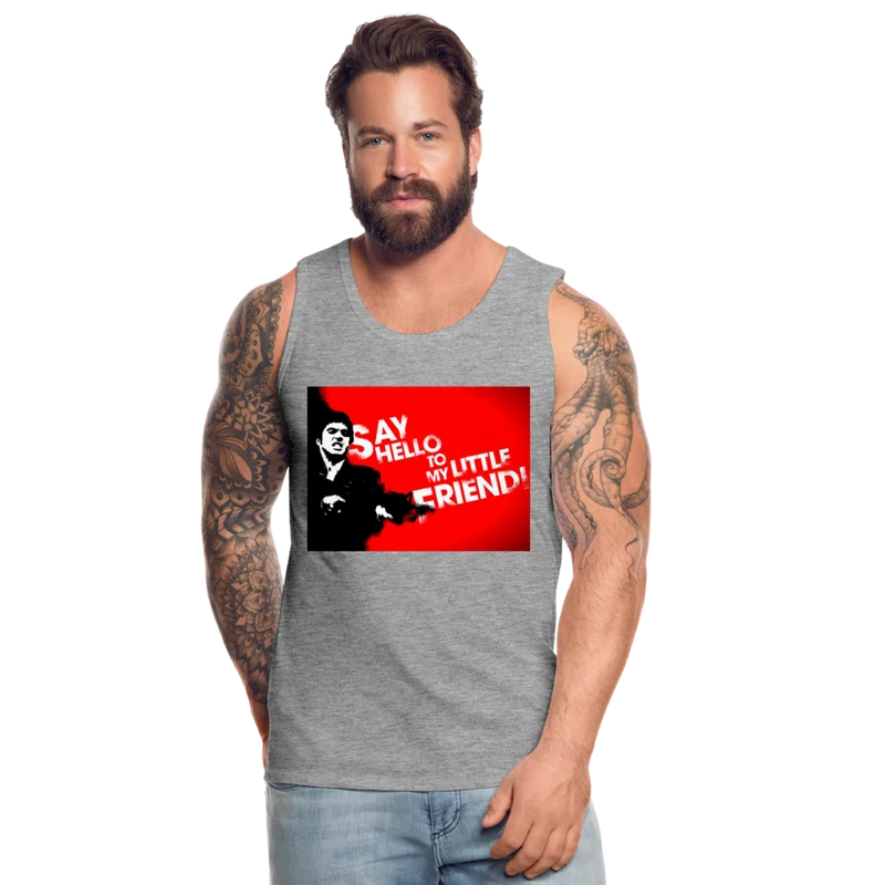 Tanktop T-Shirt SAY HELLO Muskelshirt Achselshirt Sport Basic Herren