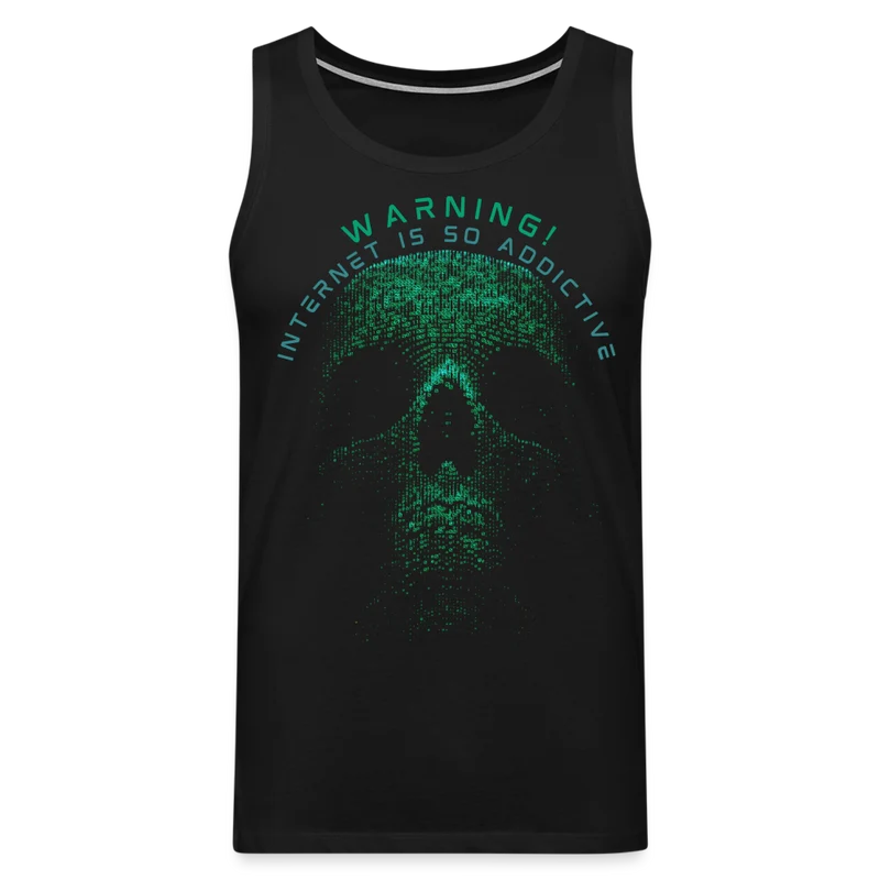 Tanktop T-Shirt WARNING Muskelshirt Achselshirt Sport Basic Herren
