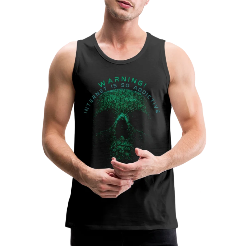 Tanktop T-Shirt WARNING Muskelshirt Achselshirt Sport Basic Herren