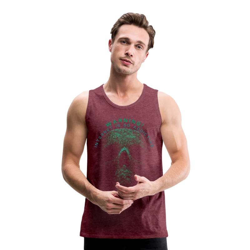 Tanktop T-Shirt WARNING Muskelshirt Achselshirt Sport Basic Herren