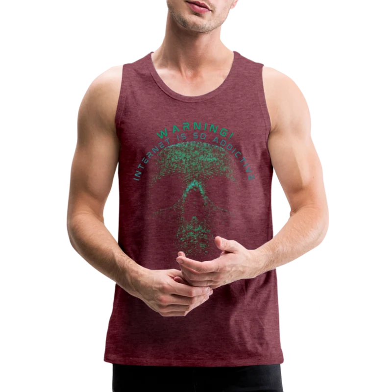 Tanktop T-Shirt WARNING Muskelshirt Achselshirt Sport Basic Herren