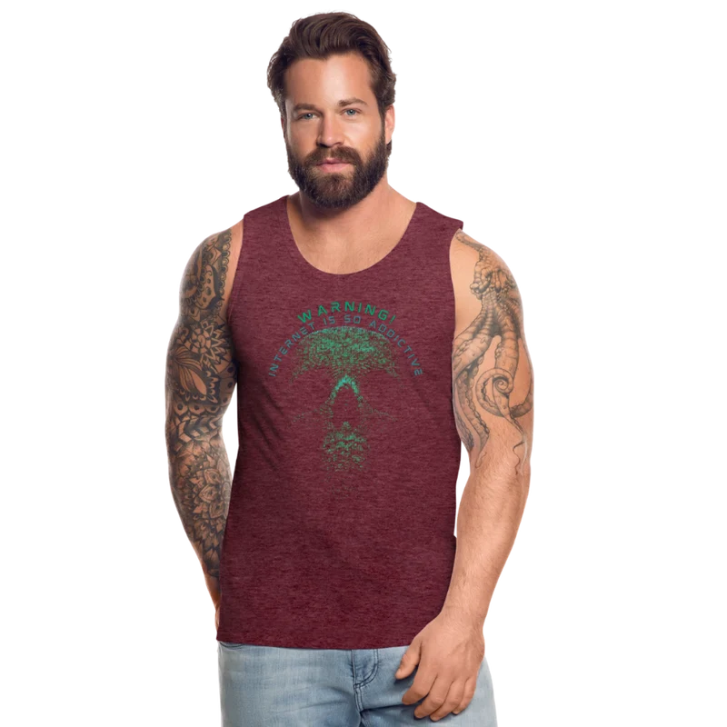Tanktop T-Shirt WARNING Muskelshirt Achselshirt Sport Basic Herren