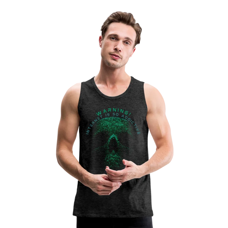 Tanktop T-Shirt WARNING Muskelshirt Achselshirt Sport Basic Herren