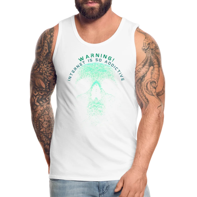 Tanktop T-Shirt WARNING Muskelshirt Achselshirt Sport Basic Herren