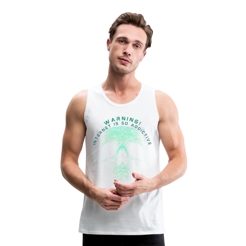 Tanktop T-Shirt WARNING Muskelshirt Achselshirt Sport Basic Herren