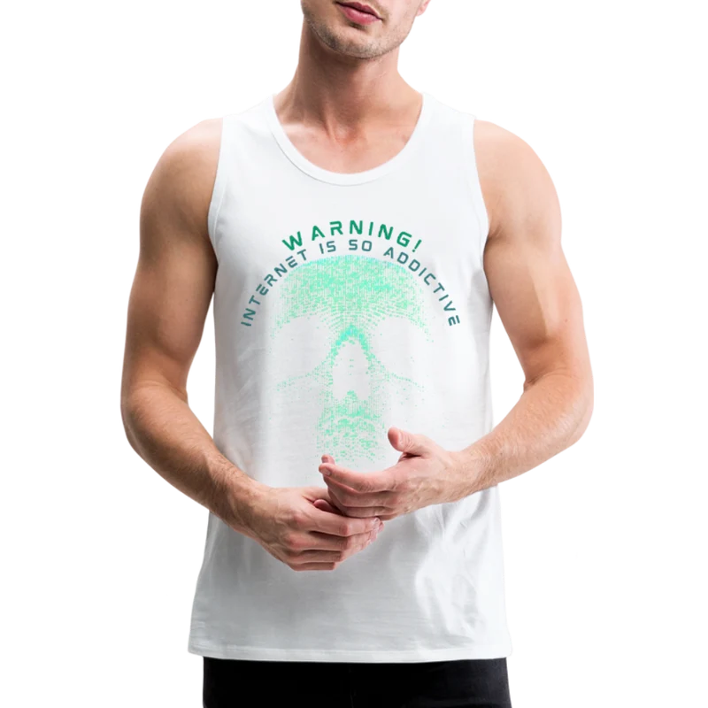 Tanktop T-Shirt WARNING Muskelshirt Achselshirt Sport Basic Herren
