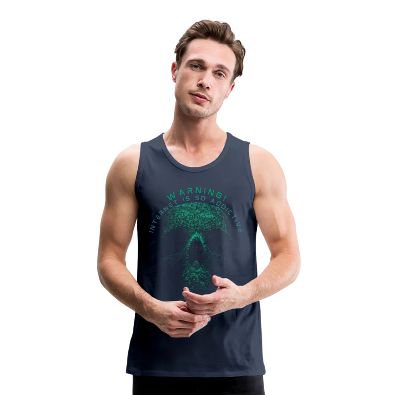 Tanktop T-Shirt WARNING Muskelshirt Achselshirt Sport Basic Herren
