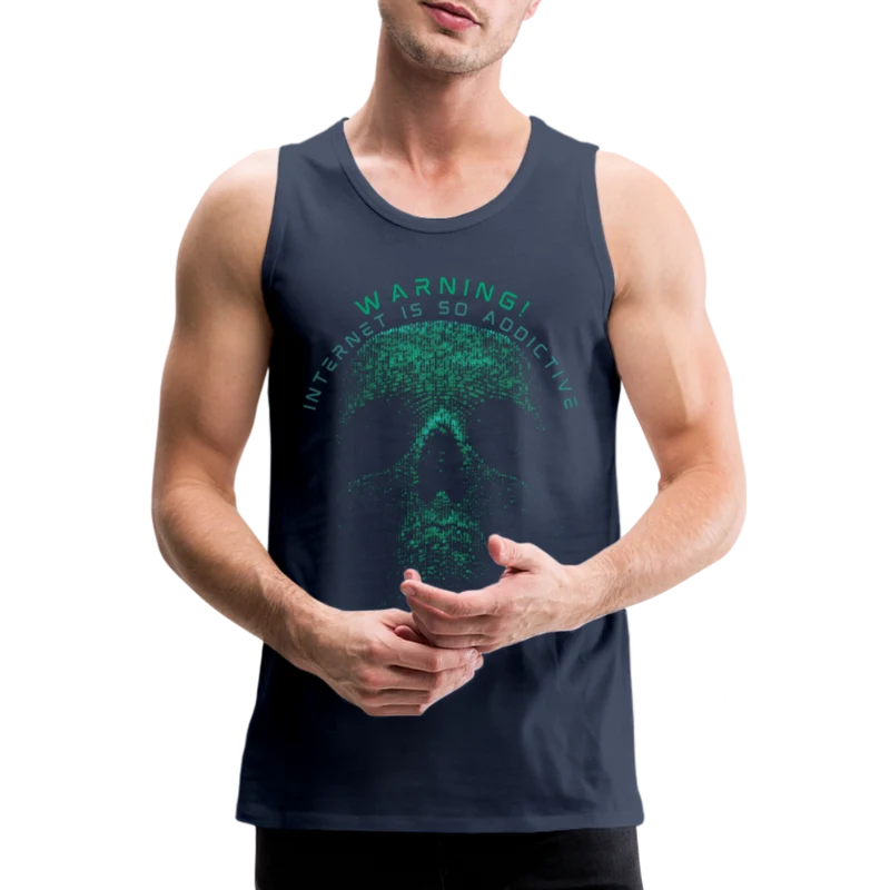 Tanktop T-Shirt WARNING Muskelshirt Achselshirt Sport Basic Herren