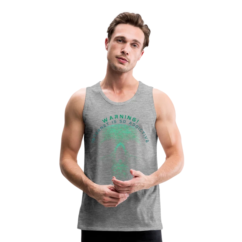 Tanktop T-Shirt WARNING Muskelshirt Achselshirt Sport Basic Herren