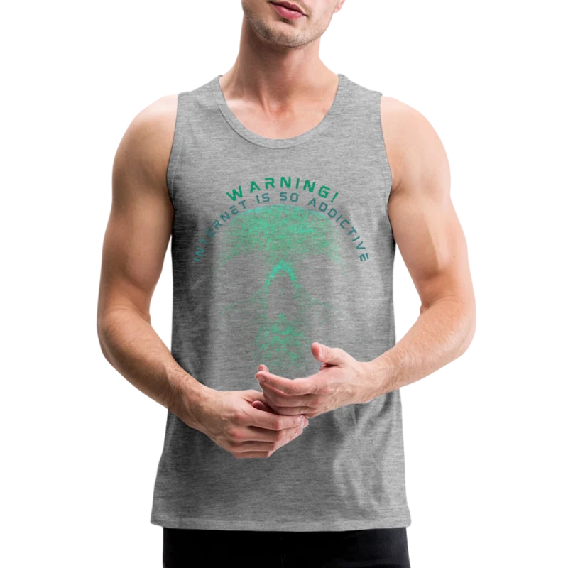 Tanktop T-Shirt WARNING Muskelshirt Achselshirt Sport Basic Herren