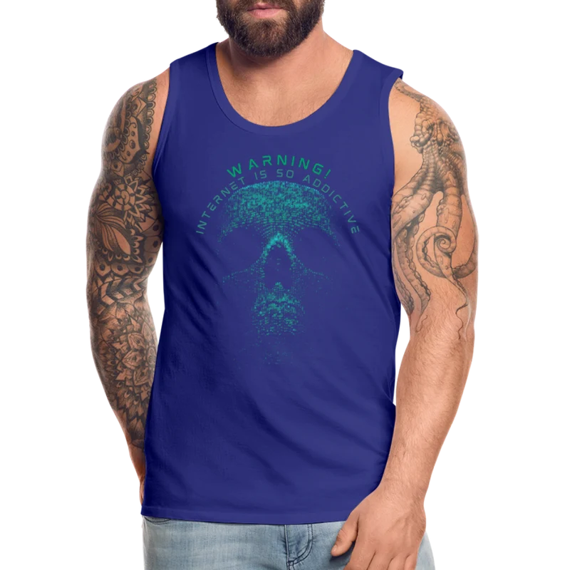 Tanktop T-Shirt WARNING Muskelshirt Achselshirt Sport Basic Herren