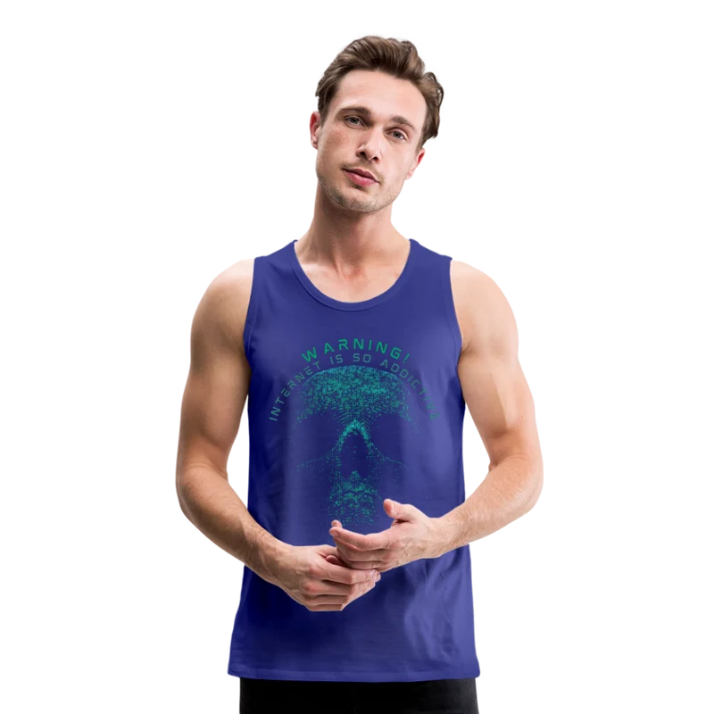Tanktop T-Shirt WARNING Muskelshirt Achselshirt Sport Basic Herren