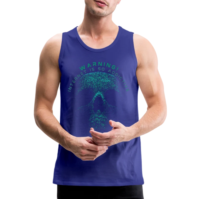 Tanktop T-Shirt WARNING Muskelshirt Achselshirt Sport Basic Herren