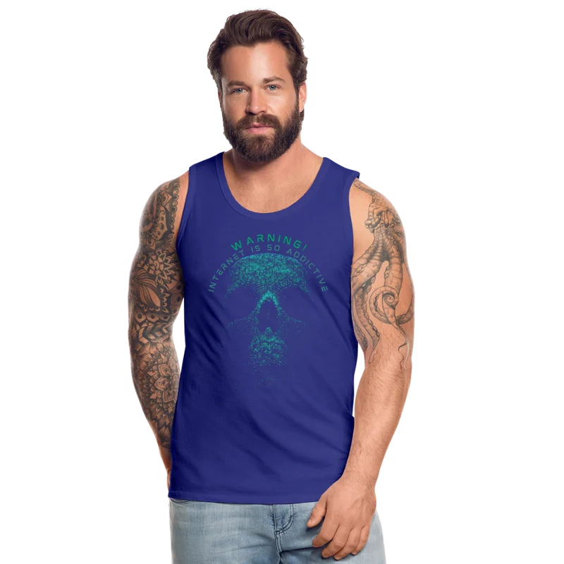 Tanktop T-Shirt WARNING Muskelshirt Achselshirt Sport Basic Herren