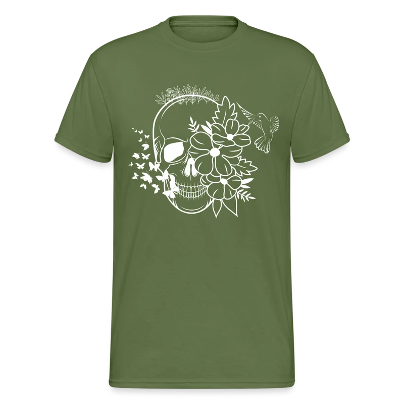 Männer Gildan Heavy Kurzarm T-Shirt Streetwear Skull