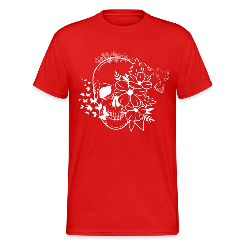 Männer Gildan Heavy Kurzarm T-Shirt Streetwear Skull