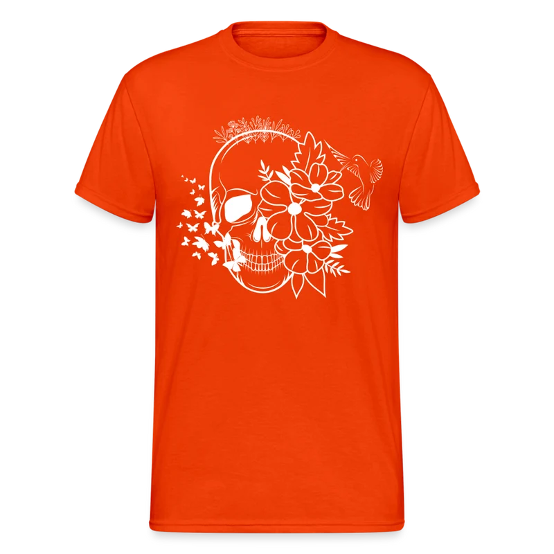Männer Gildan Heavy Kurzarm T-Shirt Streetwear Skull