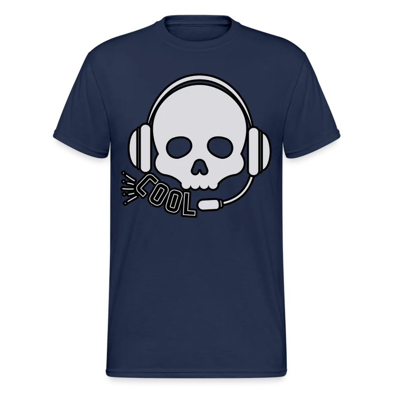 Männer Gildan Heavy Kurzarm T-Shirt Streetwear DJ Skull
