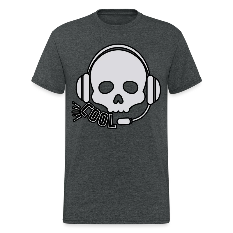 Männer Gildan Heavy Kurzarm T-Shirt Streetwear DJ Skull