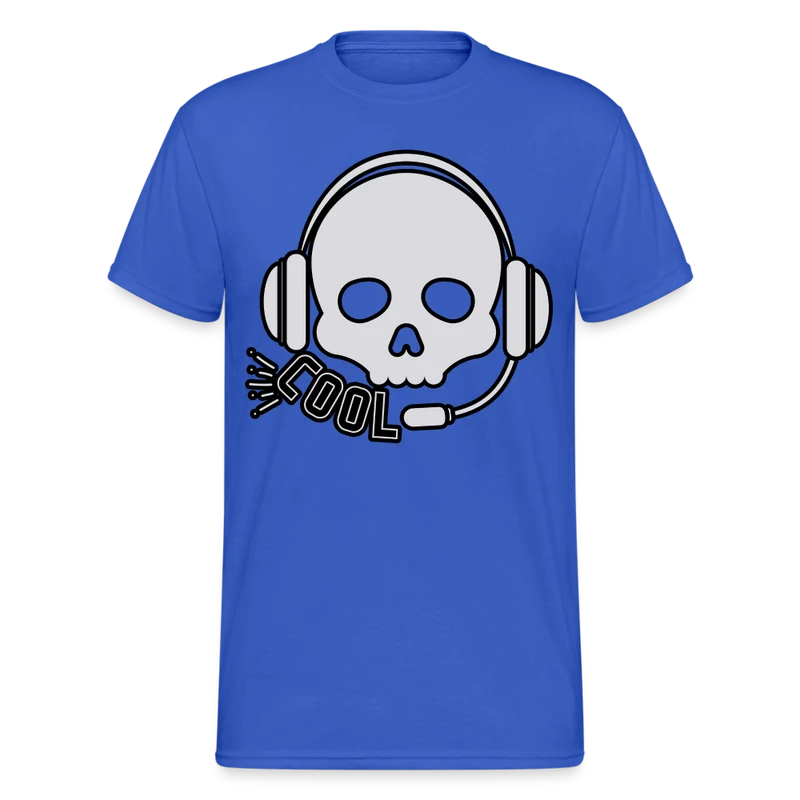 Männer Gildan Heavy Kurzarm T-Shirt Streetwear DJ Skull