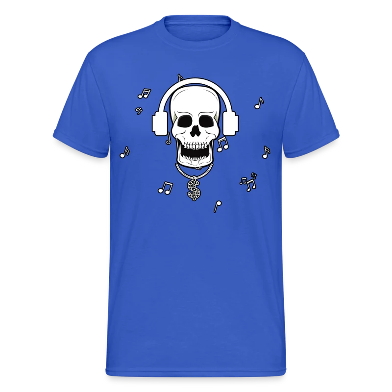 Männer Gildan Heavy Kurzarm T-Shirt Streetwear DJ Skull