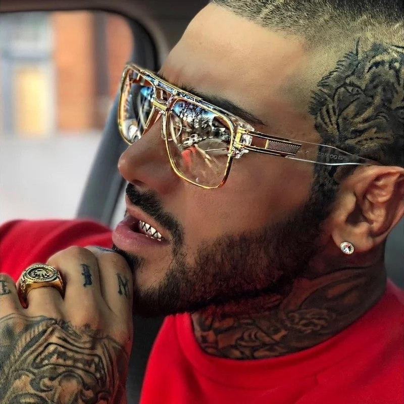 Klassische Designer Luxus Sonnenbrille Damen Herren Quadratische Übergröße Gläser