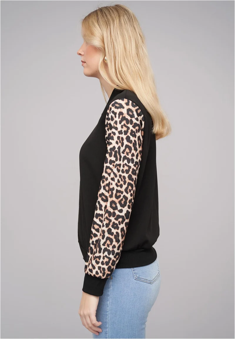 Cloud5ive Bomber Jacket 2-Tone Leo Sleeve Print